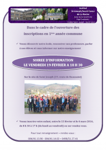 INSCRIPTIONS EN 1ERE ANNEE COMMUNE 2016